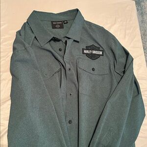 Harley-Davidson Dark Gray Button-Up Shirt